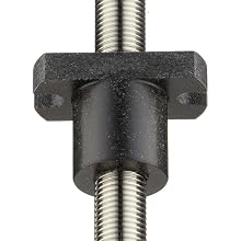 Kerk Motion Mini S/S Lead Screw and Anti-Backlash Nut .024" Lead, 12" L, 3/16" Screw, 25 lb Dynamic Load