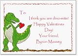 Valentine T-Rex Flat Card Stationery