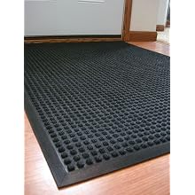Durable Corporation 630S0034CH Charcoal Polyester Stop-N-Dry Carpet, 4' L x 3' W x 1/2" Thick, For Indoor and Vestibule