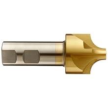 Niagara Cutter CRM125 High-Speed Steel End Mill, TiN Coated, 4 Flutes, Corner-Rounding End
