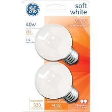 GE Lighting 31110 40-Watt Soft White, Globe G16.5 2-Pack, 2-Pack