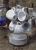 Lorenzo Import 6MBD009S 6 Espresso Metal Stand Silver