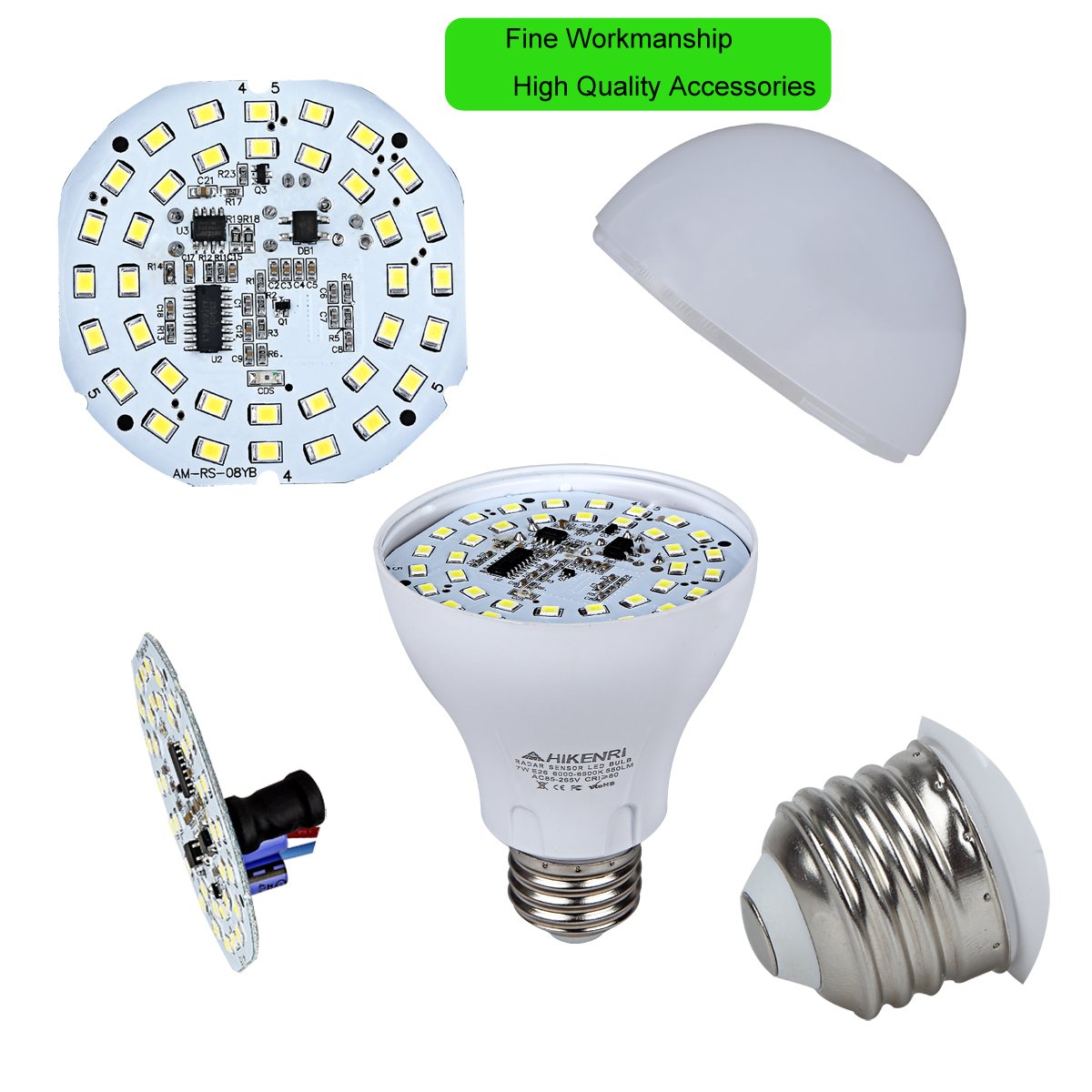 Motion Sensor Light Bulb 7W(60W Equivalent) Radar Smart Bulb Dusk to