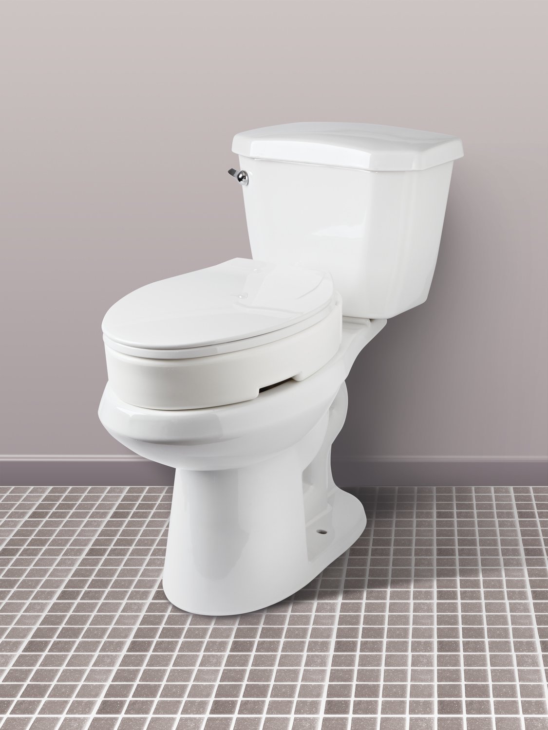 Carex Health Brands Elongated Hinged Toilet Seat Riser , New, Free