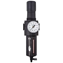 Dixon B74G-4MG-MB Norgren Series Manual Drain Filter/Regulator with Metal Bowl and Sight Glass, 1/2" Size, 212 SCFM, 1/2" Port Size, 5-125 PSI