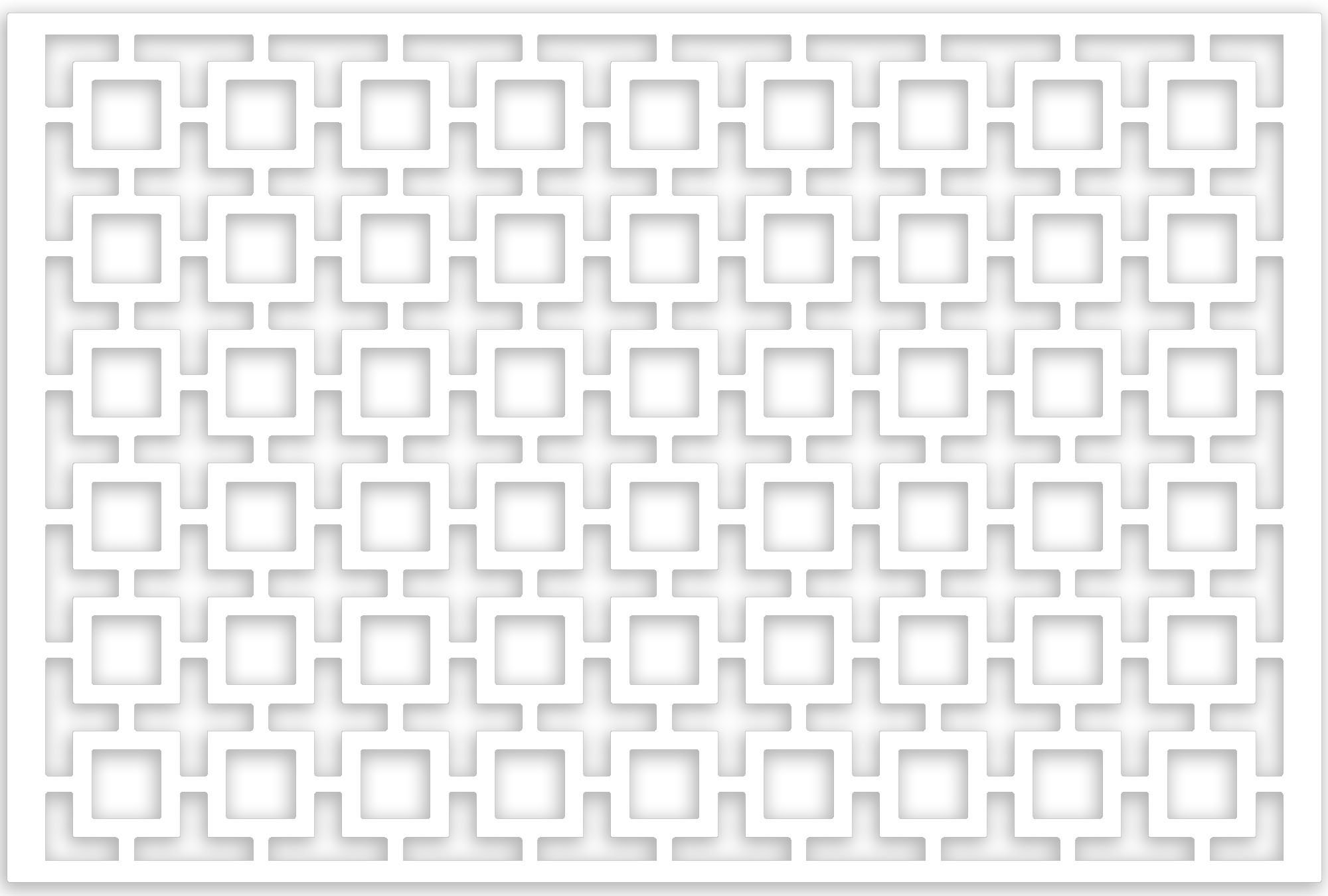 Acurio Lattice Retro Squares Outdoor Decor Panel Screen White 32 x 48 x