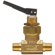 Ham-Let H1200 Series Brass Toggle Valve, Inline, 1/8" NPT Male