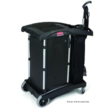Rubbermaid Commercial 9T77 38-1/4" Length x 22" Width x 44" Height, Black High-Security Turndown Housekeeping Cart