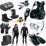 Tusa Cold Water Economy Dive Package,Mask,Wetsuit,Bag Plus