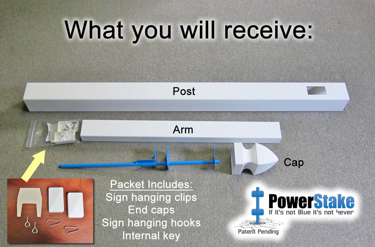 Vinyl PVC Real Estate Sign Post White (Single)