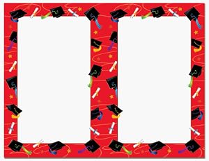 Red Graduation 2-Up Invitations and Envelopes