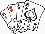 Large Hand of Cards - 4 Aces, Pair of Dice - 6 x 4 3/8 - Embroidered Iron On or Sew On Patch