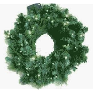 Neo Neon #LW030DFARC004-WW-4.5V 30'' White Light Battery Operated Wreath by NEO NEON INTERNATIONAL LTD