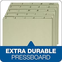 Globe-Weis Pressboard Vertical Guides, Letter Size, A-Z Index, 25 per Set, Blue, (95PX2125)
