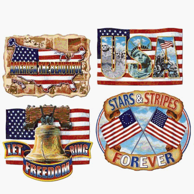Beistle - 50231 - Pkgd American Pride Cutouts- Pack of 12
