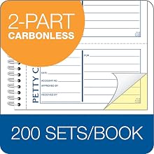 Adams Petty Cash Book, 5.25 x 11 Inch, Spiral Bound, 2-Part, Carbonless, 4 Forms per Page, 200 Sets, White and Canary (SC1156)