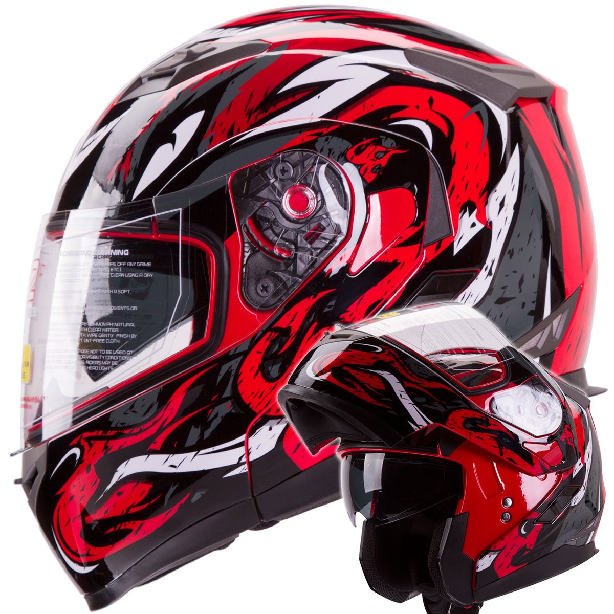 VIPER Modular Dual Visor Motorcycle / Snowmobile Helmet