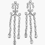 Sterling Silver Cubic Zirconia CZ Chandelier Earrings