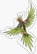 Weed Bird with Pot Leaf Wings - Large! - Hidden Pipe, Lighter and More on Clear Background - Sticker / Decal