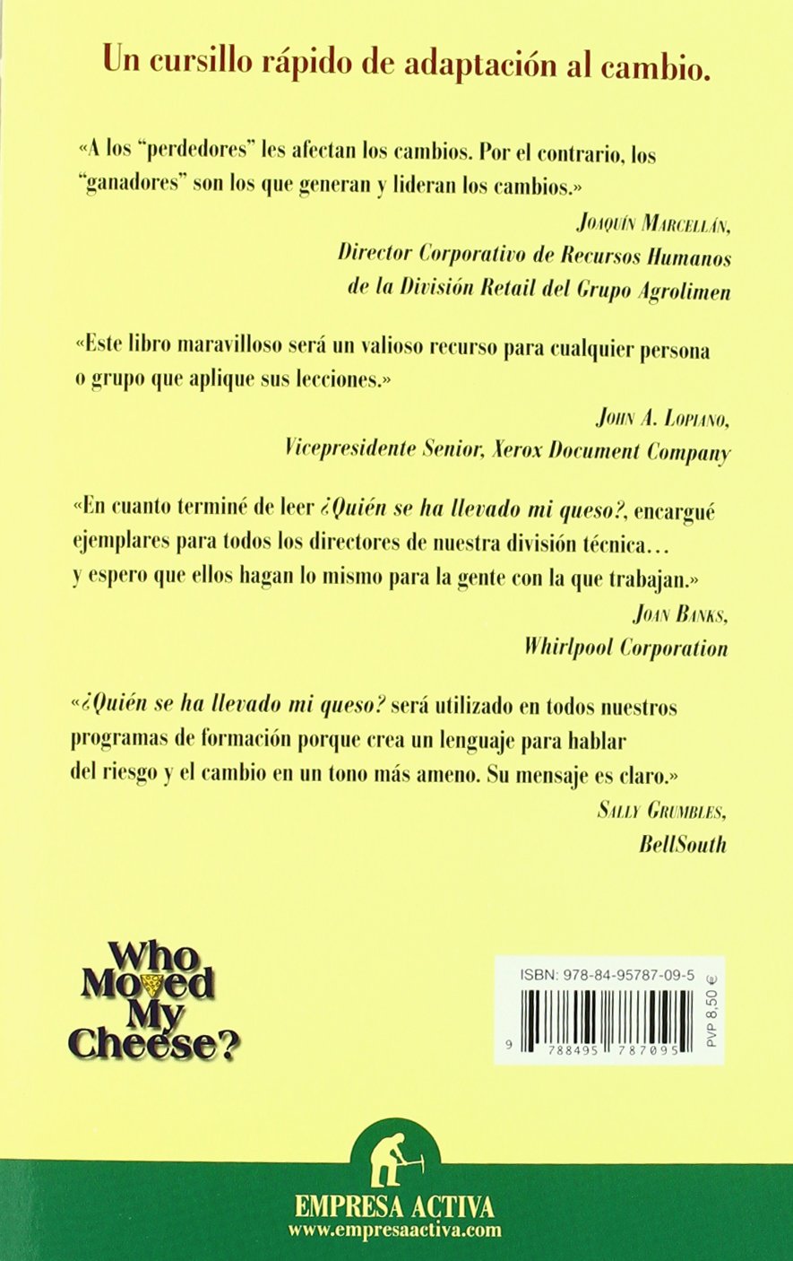 Libro ¿quién Se Ha Llevado Mi Queso? De Spencer Johnson Pdf Bs. 450,00 en Mercado Libre Libro ¿quién Se Ha Llevado Mi Queso? De Spencer Johnson Pdf Bs. 450,00 en Mercado Libre