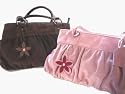 Bewitched Accessories Suede Bag With Hanging Flower Detail Available In Lime, Rose And Chocolate
