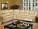 4 pc Tan leather sectional sofa set with recliner ends