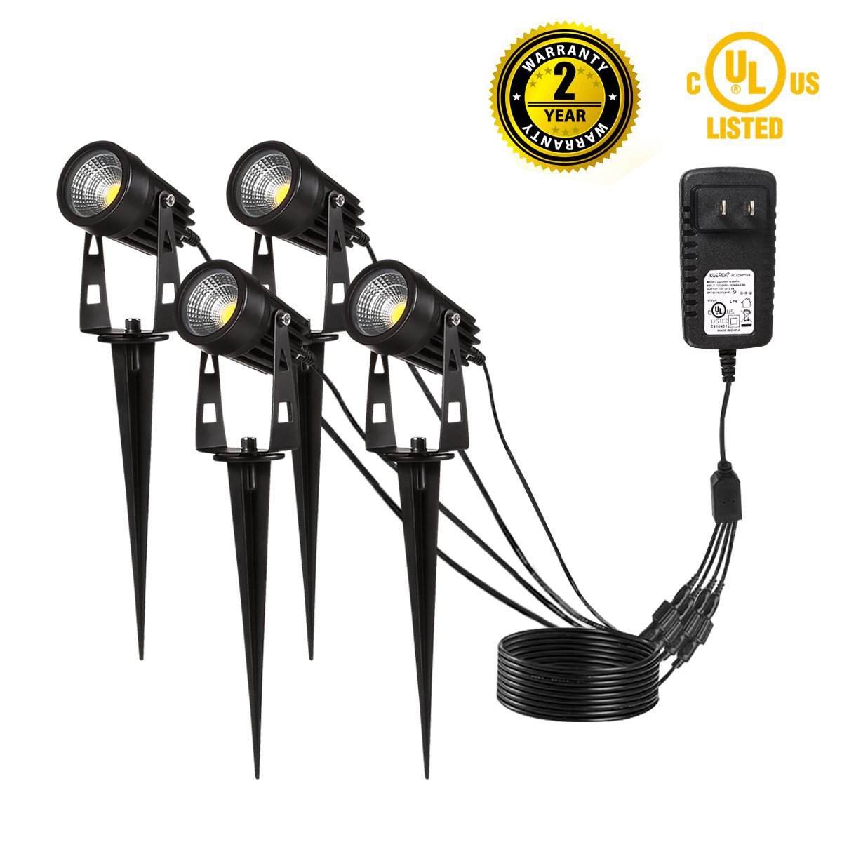 4Packs Outdoor LED Landscape Lights, ProGreen 12V 1080lumen Waterproof