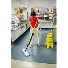 Rubbermaid Commercial FGQ41600 Hygen Microfiber Single-Sided High Absorbency Mop, 20.7" Length x 5.7" Width x 0.5" Height, Blue