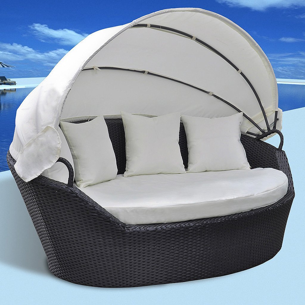 Sonneninsel Sonnenliege Strandkorb Polyrattenliege Rattan Lounge