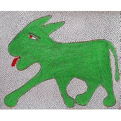 Modern Art Gond Paintings Asian Decor 22 x 28 inches (tgond002)