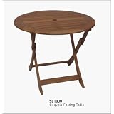 DC America SET900, Sequoia Folding Table, Hardwood with Natural Finish by DC America