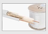 High-grade Rg6/u Coaxial Cable With Ground Wire, Copper Clad Steel, Ul/cm, 500ft Spool, White