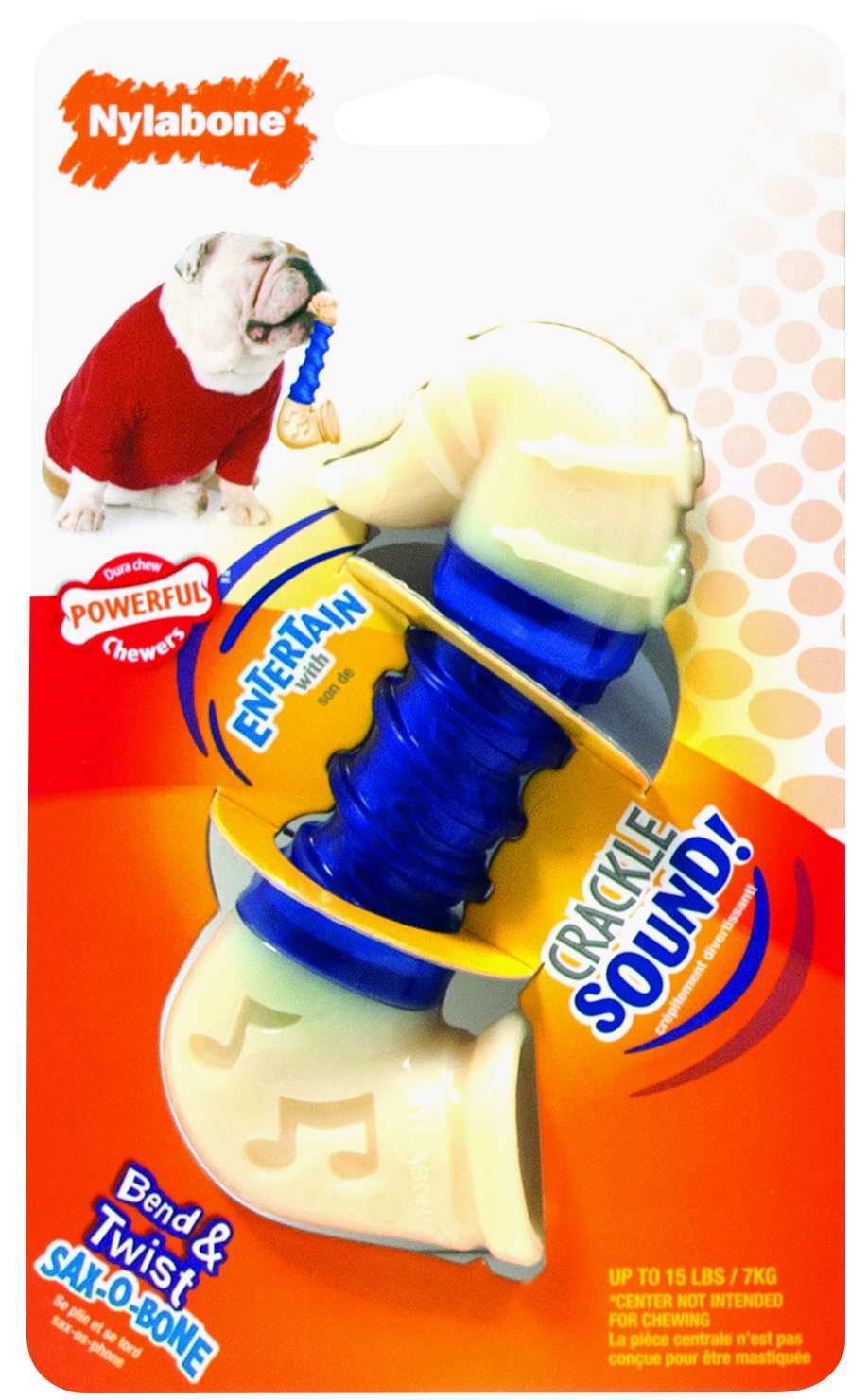 Nylabone Bone Sound Bone Saxophone Dog Chew Toy Large eBay