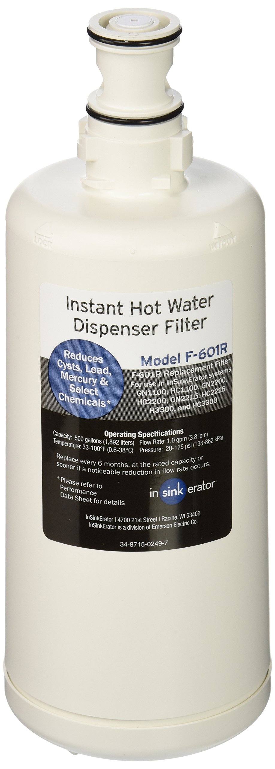 Insinkerator F601 Filter Cartridge for Hot Water Dispenser ( 2 Pack )