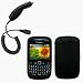 Black Silicone Case / Skin / Cover & Car Charger for RIM BlackBerry Curve 8520 / 8530