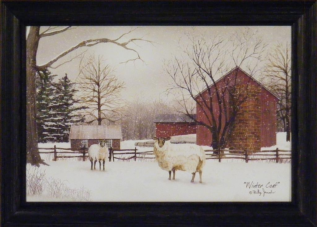 Amazon.com: Amish Sheep Grass House Animal Landscape Wall Picture ...