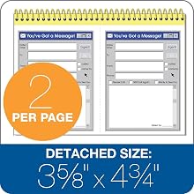 Adams You've Got A Message Pad, 5.25 x 7.33 Inch, 2-Part, Carbonless, 2 Messages per Page, 200 Sets, White and Canary (SC5702WS)