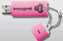 Integral USB Splash Drive, USB 2.0,1Gb, Pink, Shock and Water Resistant, PC & MAC Compatible, 2 Year Warranty