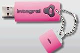 Integral USB Splash Drive,USB 2.0, 4GB, Pink,Shock and Water Resistant