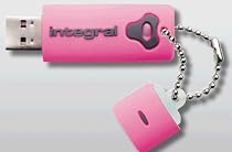 Integral USB Splash Drive, USB 2.0,1Gb, Pink, Shock and Water Resistant, PC & MAC Compatible, 2 Year Warranty