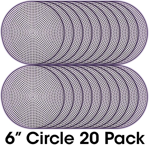 6" Plastic Canvas Circle 20-Pack - QuickShapeÂ® - 7 Count Mesh, Clear, Built in Hanger, Made in USA - Shapes are great for craft and needlepoint projects