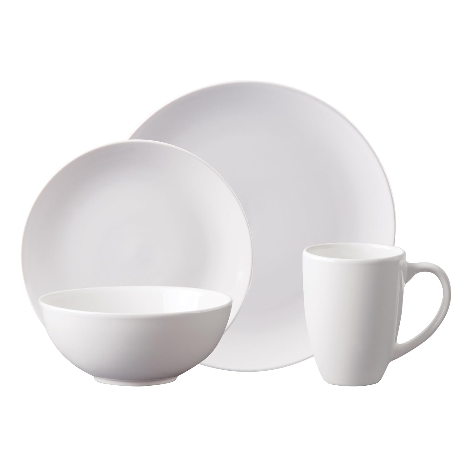 Gibson Simpliss 16-Piece Stoneware Dinnerware Set, White