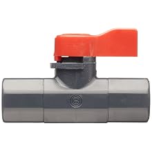 Asahi America Labcock PVC Ball Valve, Inline, Unibody, Lever, 1/4" NPT Female