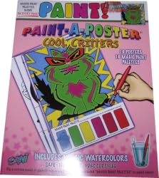 "Paint A Poster" Paint with Water Coloring Book - Cool Critters