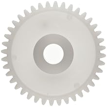 Plastic PowerDrive 10M040B8 Polyoxymethylene Spur Gear, 20 Degree Pressure Angle, 40 Teeth x 8mm Bore x 40mm Pitch Diameter 1,0 Module