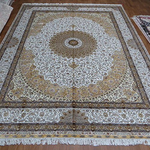9'x12' Large Double Knotted Handmade Persian Silk Carpet Oriental Area Rug