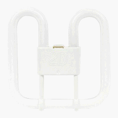 GE 22178 - F212D/835/4P - 21 Watt 2D Compact Fluorescent Butterfly Light Bulb, 3500K