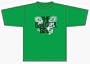 The Beautiful Girls - Girls Shirt - Black & White Logo on Green Shirt with Peacock Eyes, Size Large