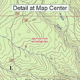 USGS Topographic Quadrangle Map - Sherman Peak, Washington (Folded/Waterproof)