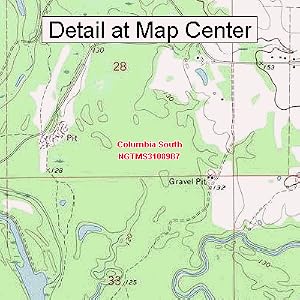 Buy USGS Topographic Quadrangle Map - Columbia South, Mississippi (Folded Waterproof)